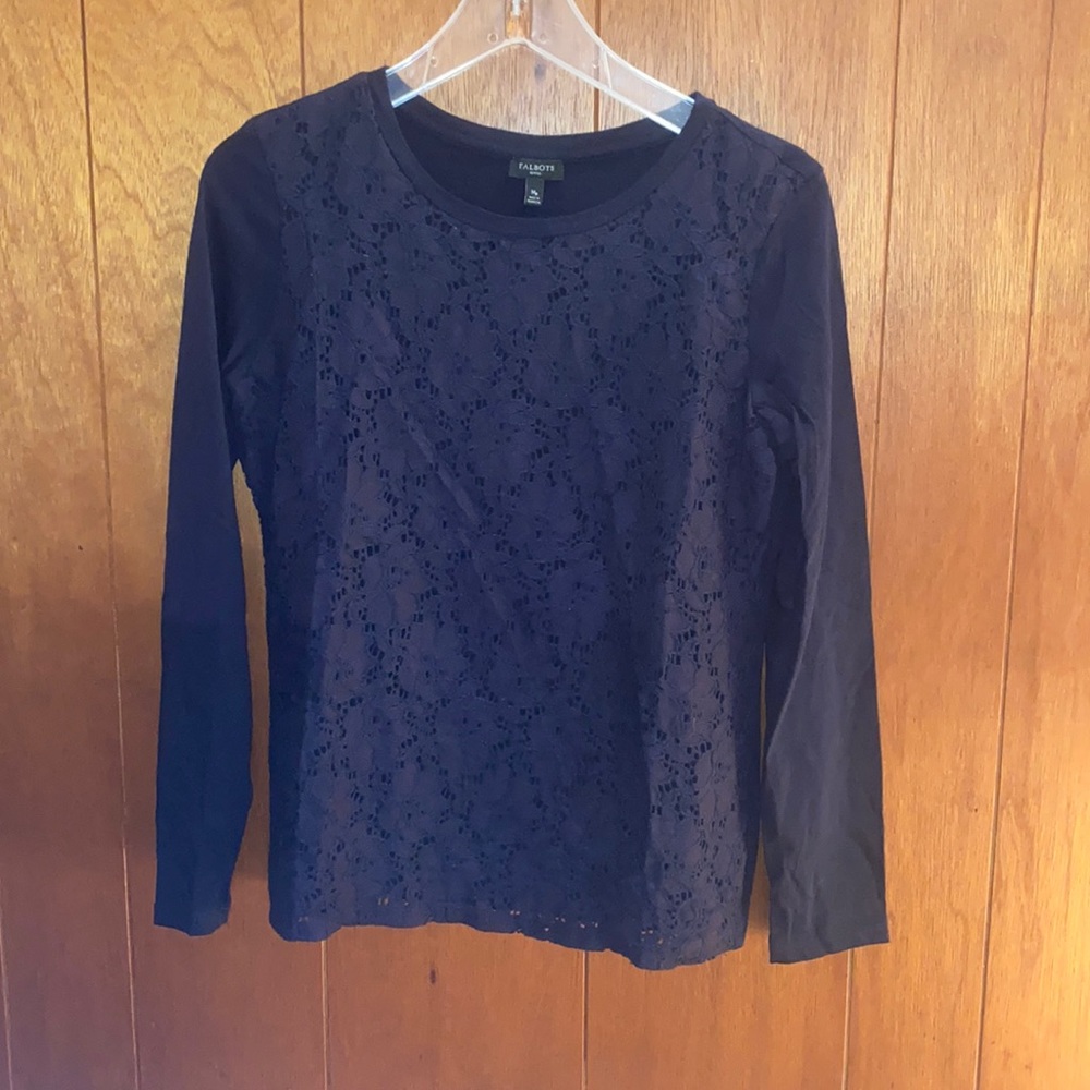 Talbots petite navy long sleeve